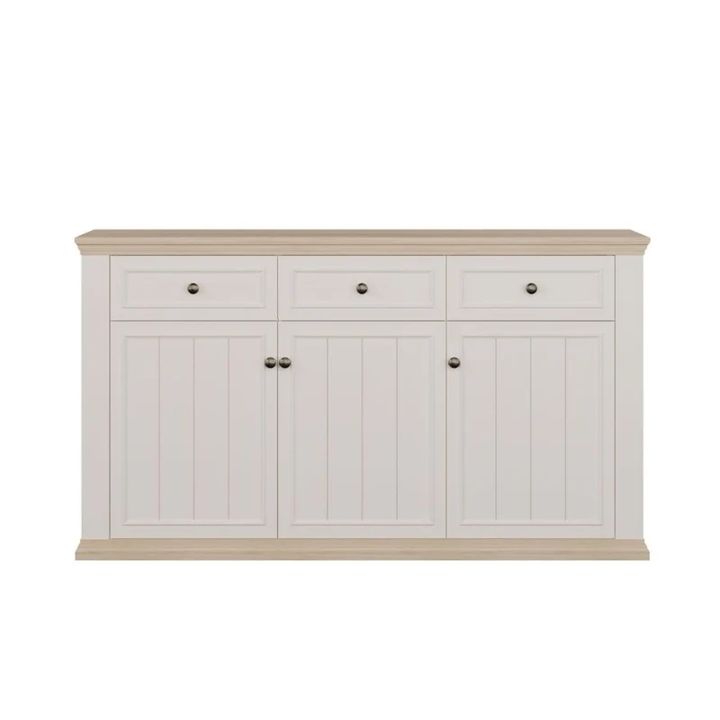 Madia 3 ante e 3 cassetti colore bianco e rovere 169 cm Essenza