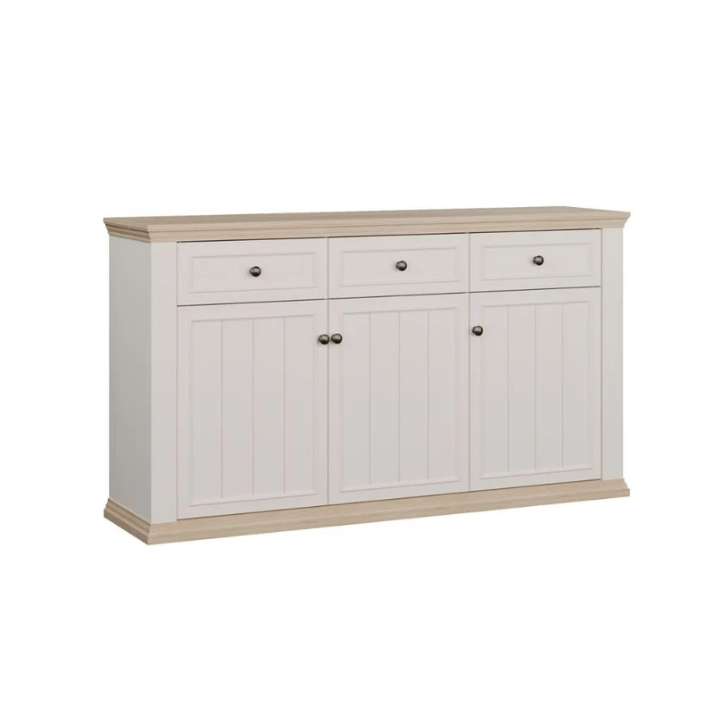 Madia 3 ante e 3 cassetti colore bianco e rovere 169 cm Essenza