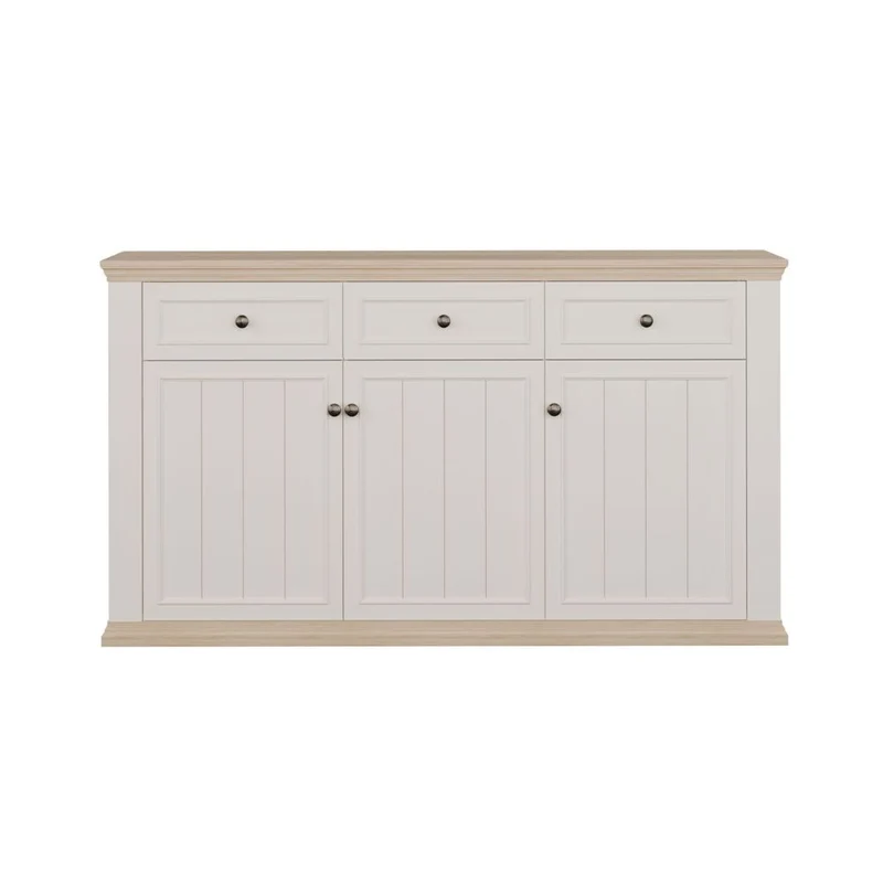 Madia 3 ante e 3 cassetti colore bianco e rovere 169 cm Essenza