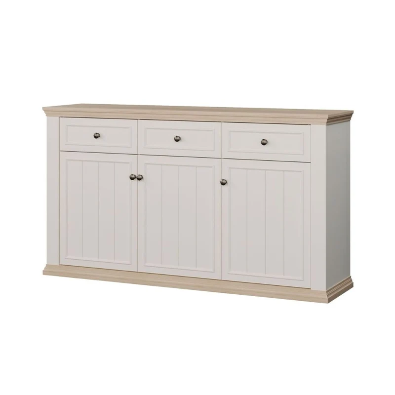 Madia 3 ante e 3 cassetti colore bianco e rovere 169 cm Essenza