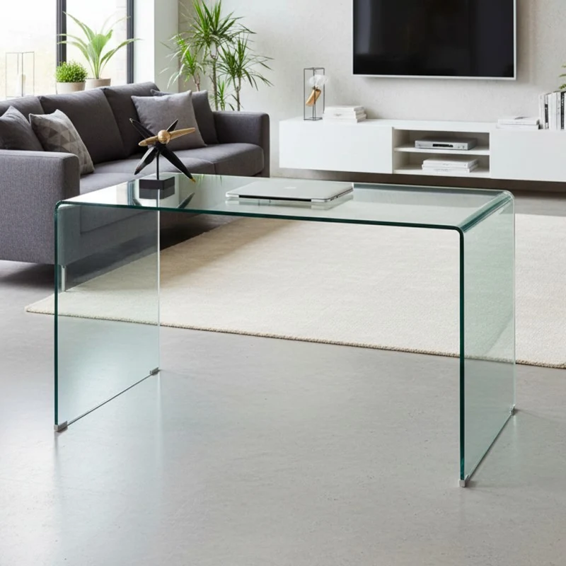 Consolle 120×40 cm in vetro temperato curvato Scarlett