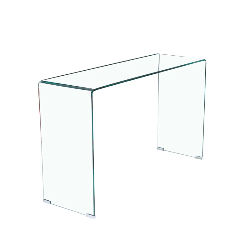 Consolle 120×40 cm in vetro temperato curvato Scarlett