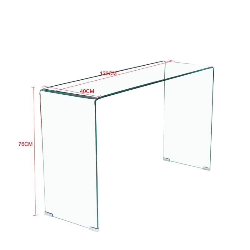 Consolle 120×40 cm in vetro temperato curvato Scarlett