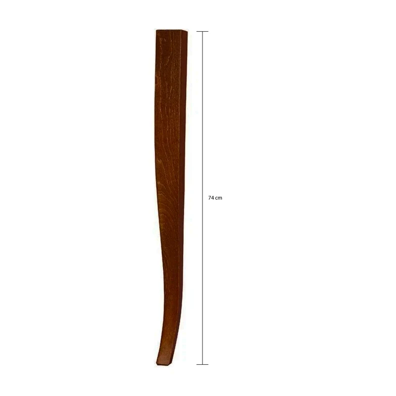 Confezione 4 gambe a sciabola per tavolo H 74 cm. colore noce VERONAGAMBA