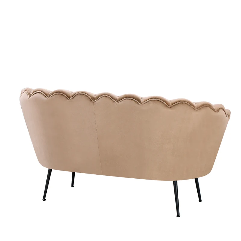 Divano 2 posti a conchiglia in velluto beige Orel
