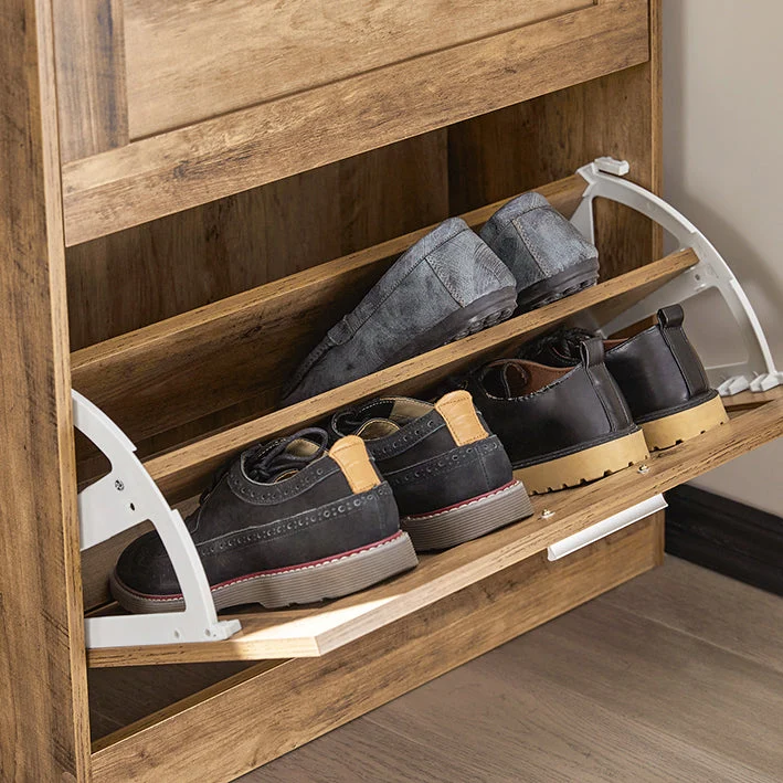 SoBuy | Schuhkipper | Schuhschrank mit 2 Klappen | Schuhkommode | FSR137-F