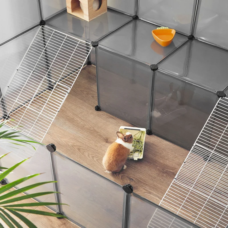 Enclos modulable pour petits animaux extérieur 143 x 108 x 92 cm en plastique gris 12_0010307