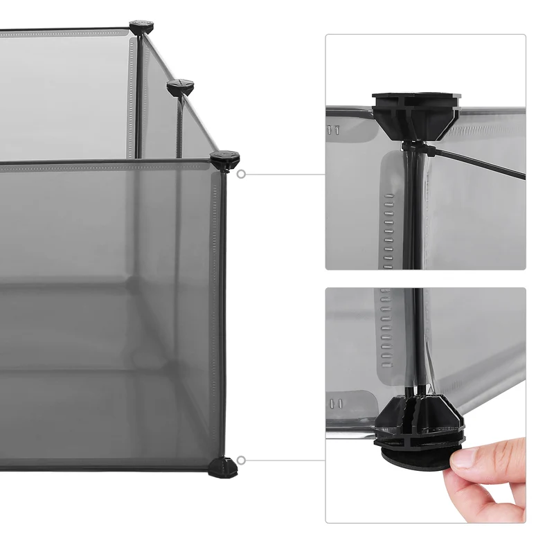 Enclos modulable pour petits animaux extérieur 143 x 108 x 92 cm en plastique gris 12_0010307