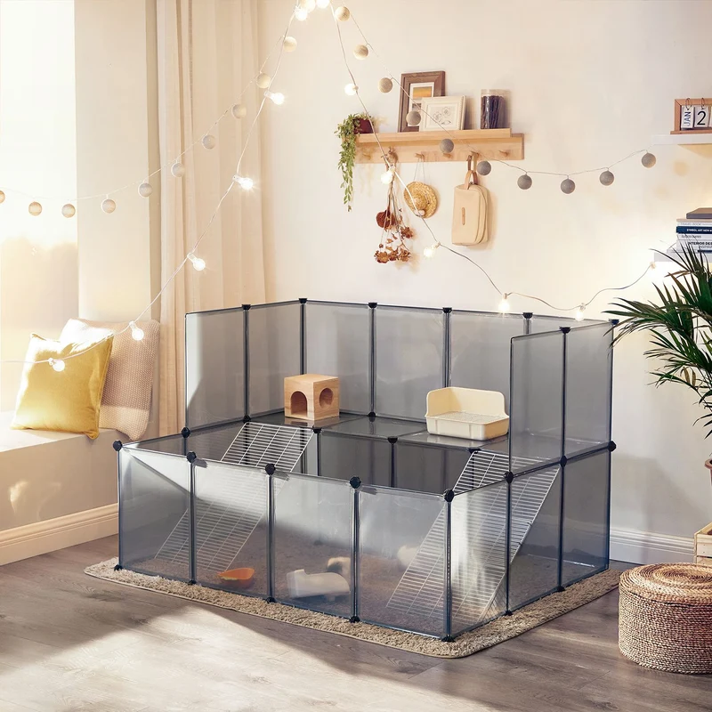Enclos modulable pour petits animaux extérieur 143 x 108 x 92 cm en plastique gris 12_0010307