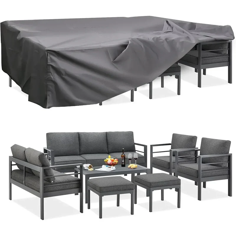 AECOJOY Ensemble de 7 Meubles de Jardin en Aluminium pour Extérieur