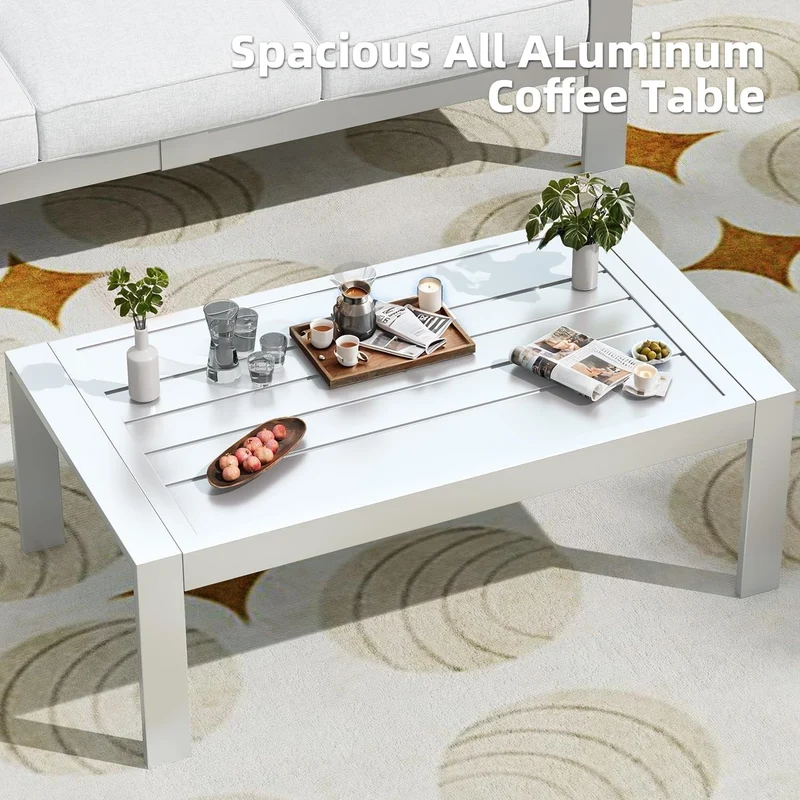 AECOJOY Ensemble de 7 Meubles de Jardin en Aluminium pour Extérieur