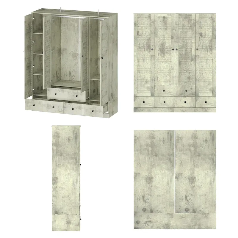 Armoire penderie placard 59L Grande armoire autonome blanche