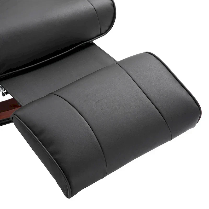 Fauteuil inclinable manuel pivotant en similicuir HomCom avec repose-pieds confortable et relaxant