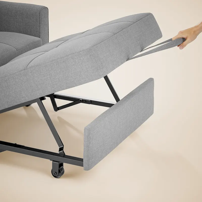 Canapé-lit convertible 3 en 1, chaise longue rembourrée réglable et pliable