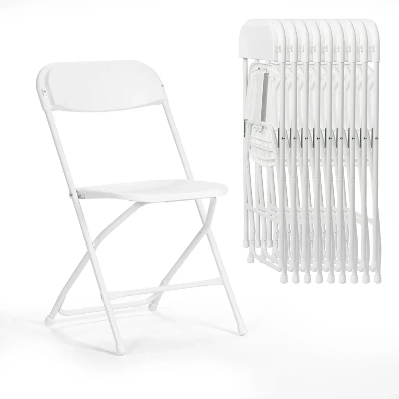 Chaise pliante en plastique, lot de 10, capacité de 158 kg pour événements, bureau, mariage, fête, pique-nique, cuisine, salle à manger