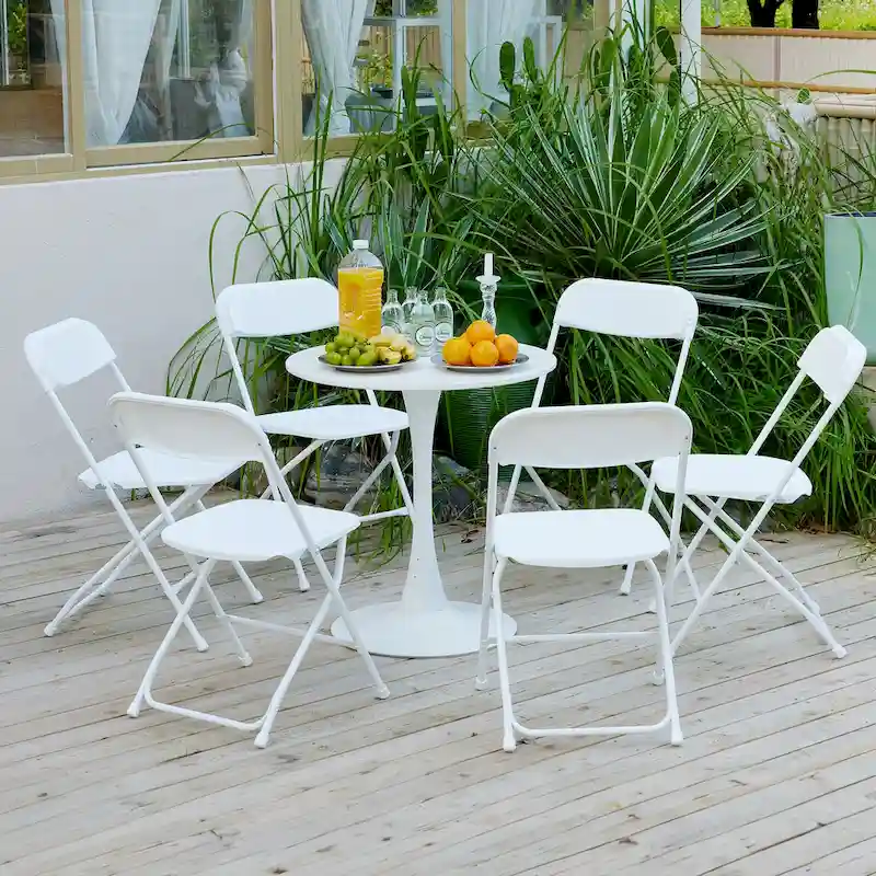 Chaise pliante en plastique, lot de 10, capacité de 158 kg pour événements, bureau, mariage, fête, pique-nique, cuisine, salle à manger
