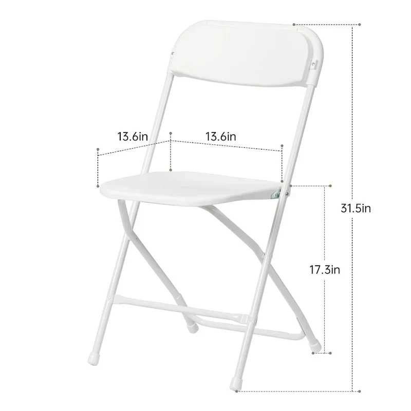 Chaise pliante en plastique, lot de 10, capacité de 158 kg pour événements, bureau, mariage, fête, pique-nique, cuisine, salle à manger