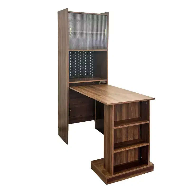 Table d'étude pliante moderne en bois GDFStudio Sinclair 36 avec rangement