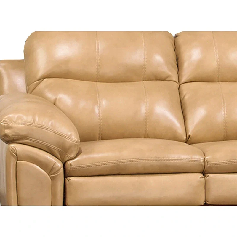 Ensemble canapé, causeuse et fauteuil en cuir gel marron clair Simon