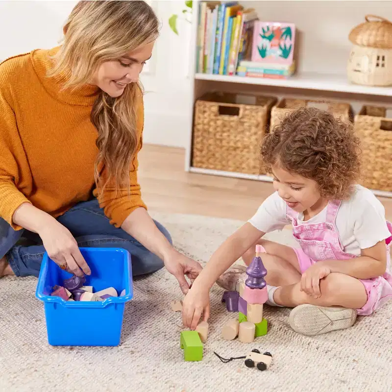 Meuble de rangement à roulettes Cubby avec 15 bacs à ouverture frontale, 3x4, Meuble pour enfants