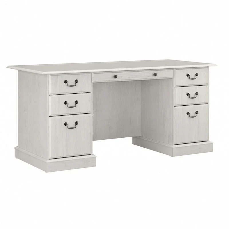 Bureau de direction Bush Furniture Saratoga avec tiroirs et rangements