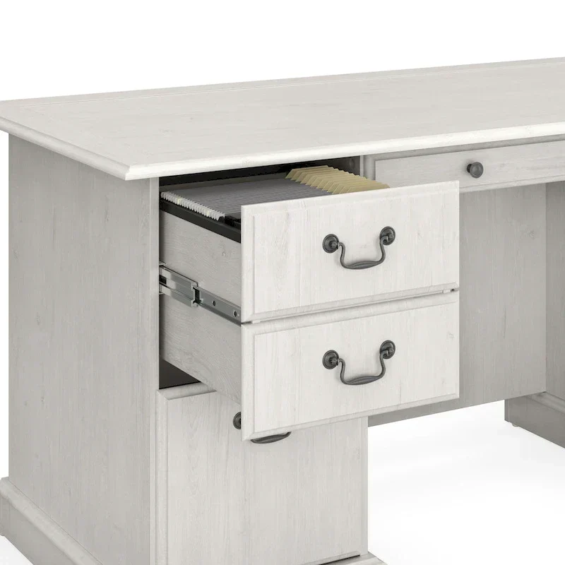 Bureau de direction Bush Furniture Saratoga avec tiroirs et rangements