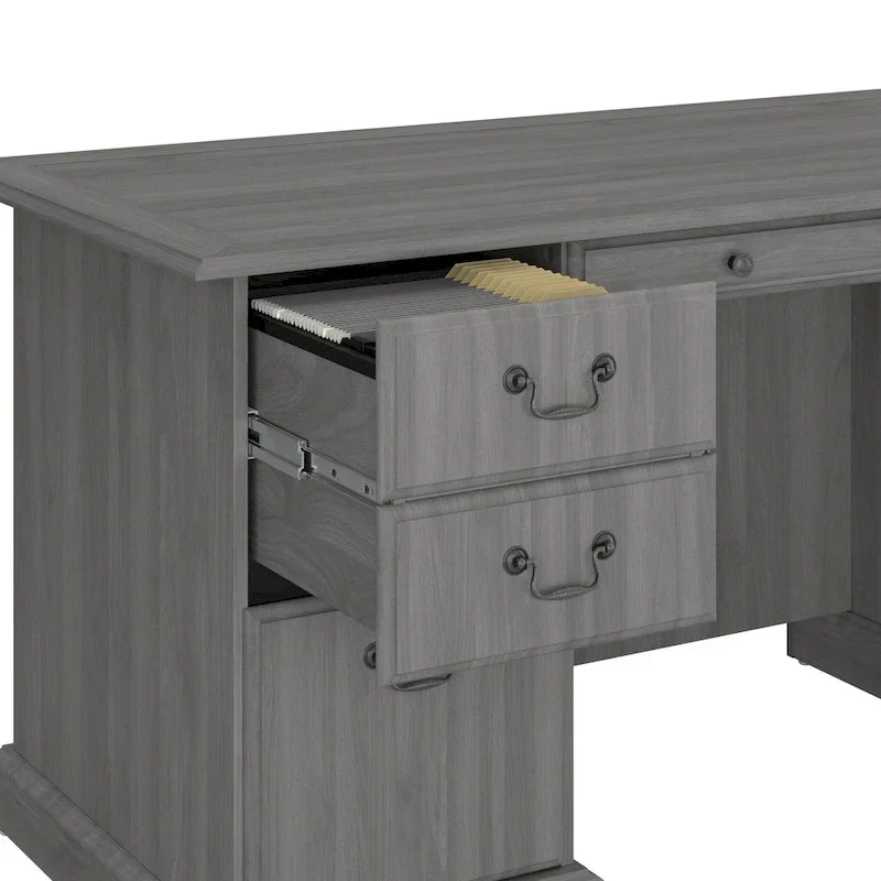 Bureau de direction Bush Furniture Saratoga avec tiroirs et rangements