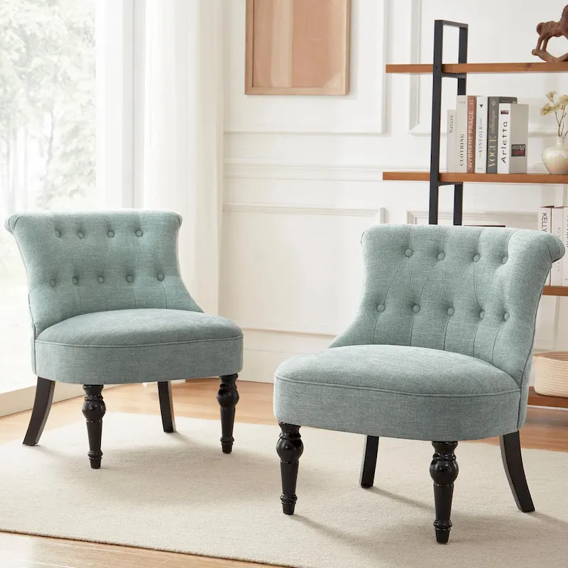 Fauteuil d'appoint confortable sans accoudoirs pour le salon