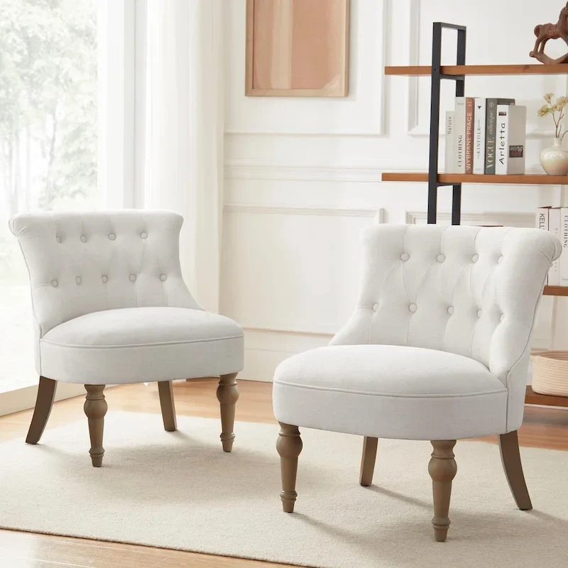 Fauteuil d'appoint confortable sans accoudoirs pour le salon