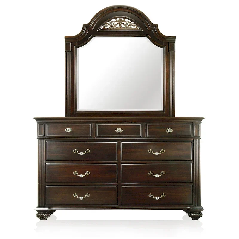 Commode et miroir traditionnels 2 pièces à 9 tiroirs Vame par Furniture of America