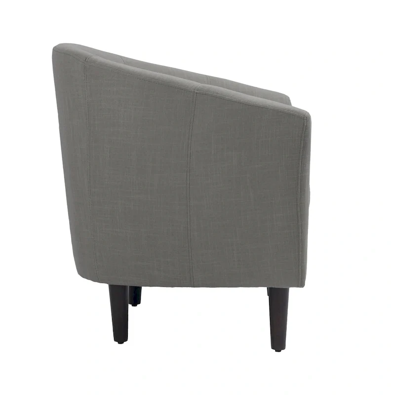 2 fauteuils club modernes en lin avec accoudoirs ronds