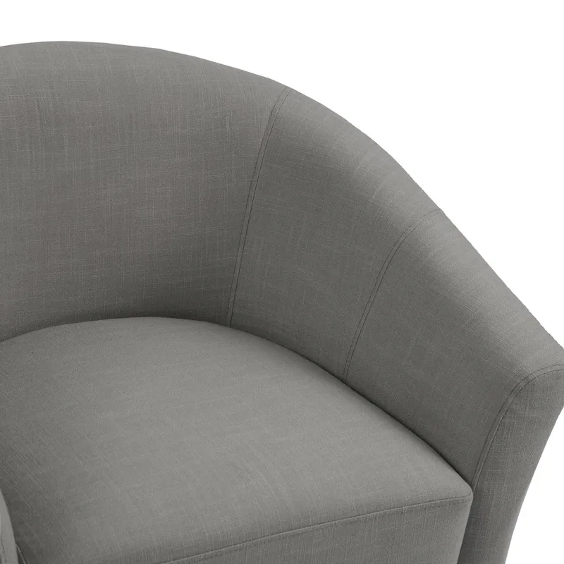 2 fauteuils club modernes en lin avec accoudoirs ronds