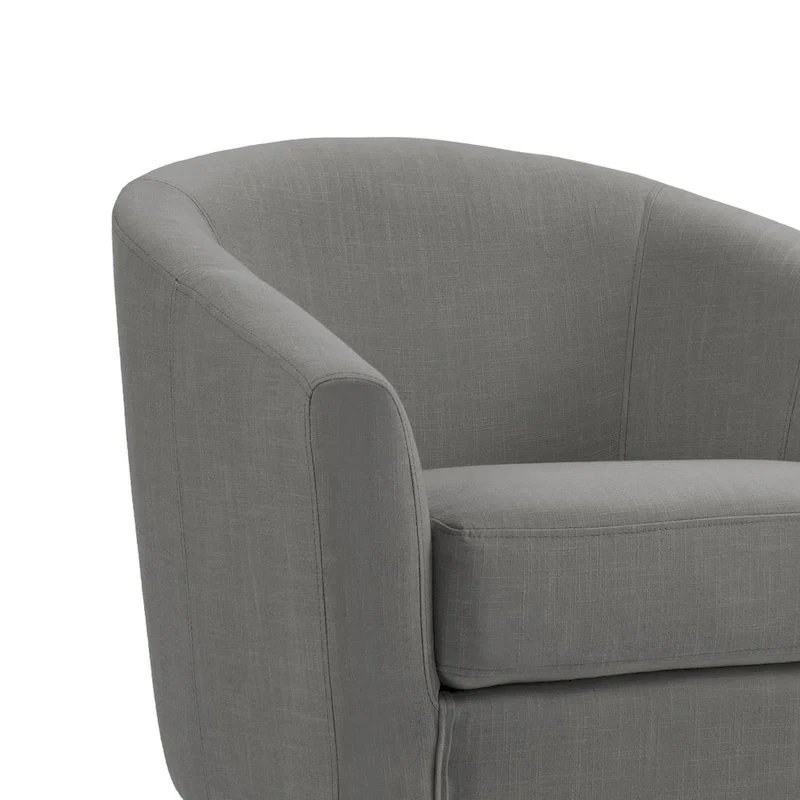 2 fauteuils club modernes en lin avec accoudoirs ronds