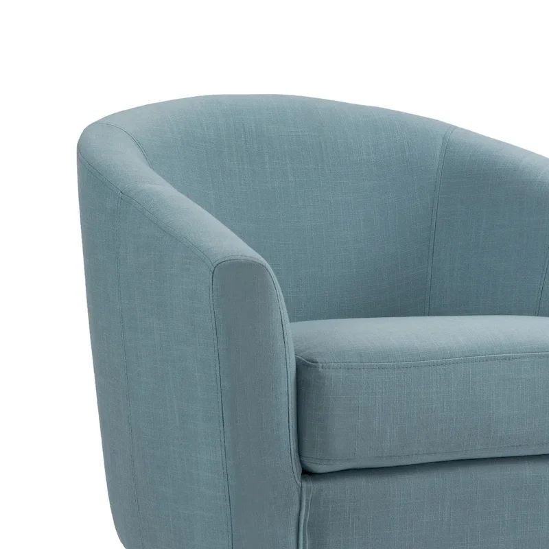 2 fauteuils club modernes en lin avec accoudoirs ronds