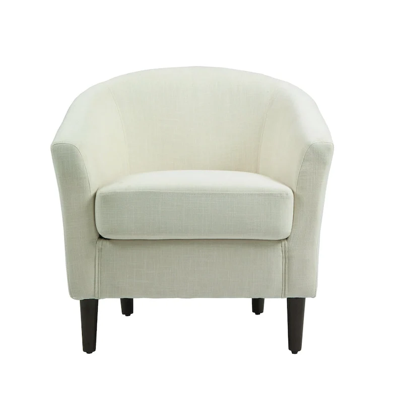 2 fauteuils club modernes en lin avec accoudoirs ronds