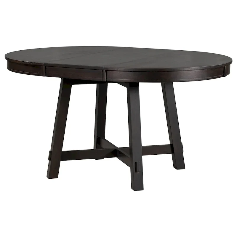Table de salle à manger ronde extensible de style ferme avec 16 rallonges en bois