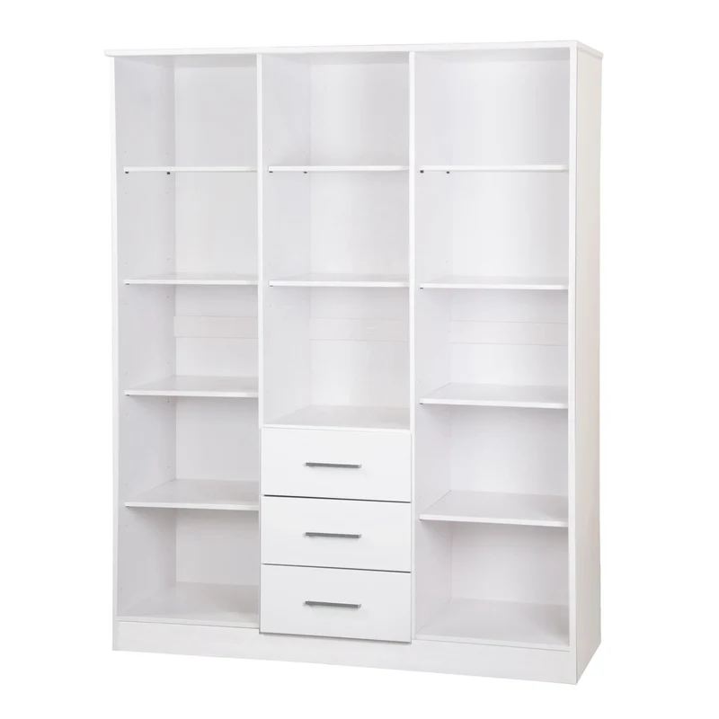 Palace Imports Armoire Cosmo 3 portes 100 % bois massif avec portes en bois massif ou portes miroir