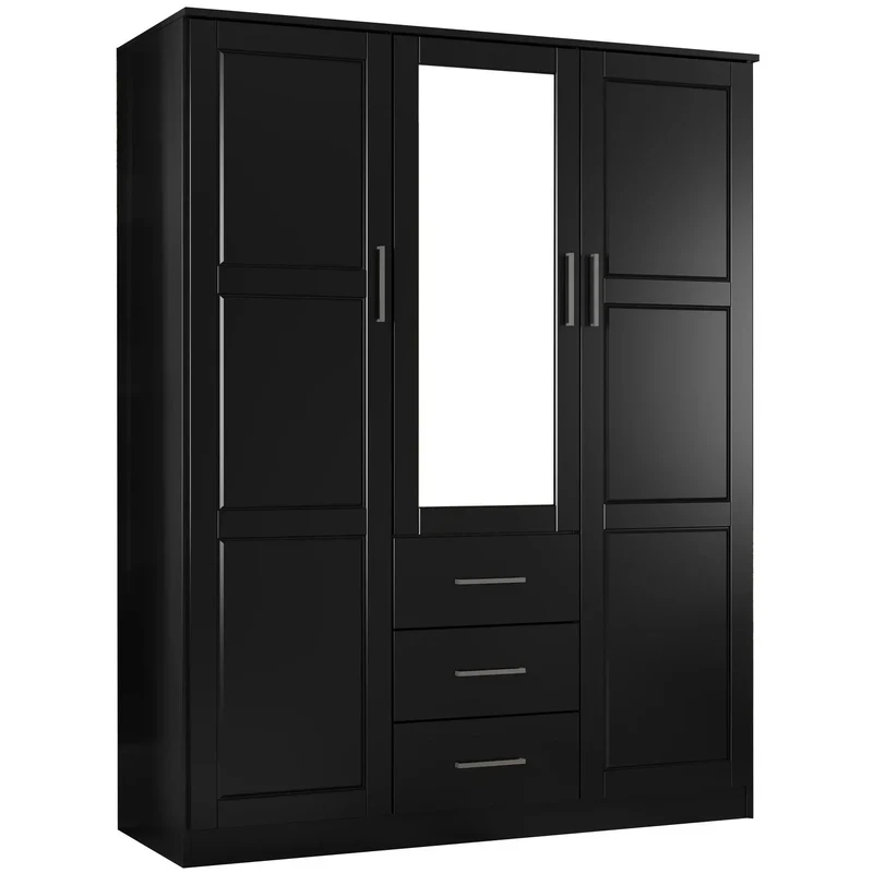 Palace Imports Armoire Cosmo 3 portes 100 % bois massif avec portes en bois massif ou portes miroir