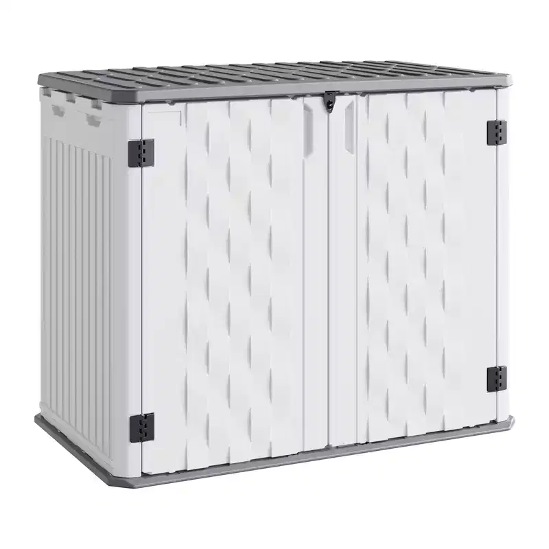 Armoire de rangement d'extérieur, Abri de rangement extérieur en résine étanche, pour poubelles