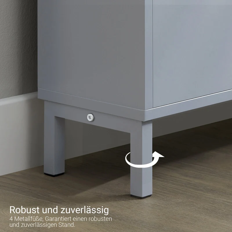 SoBuy | Schuhkipper mit 3 Klappen | Schuhschrank | Schuhkommode | Hellgrau | FSR151-H-HG