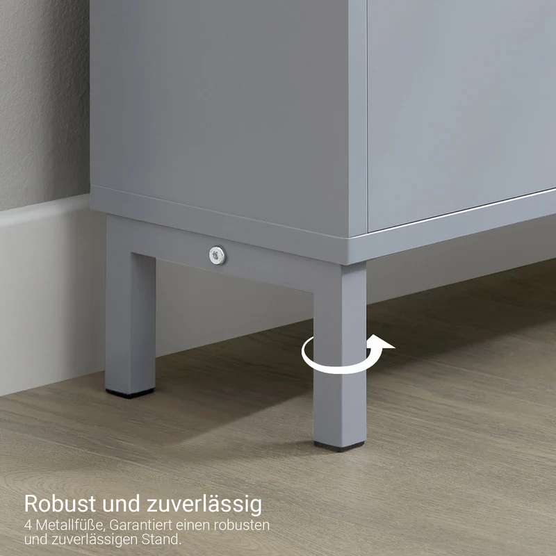 SoBuy | Schuhkipper mit 2 Klappen | Schuhschrank | Schuhkommode | Hellgrau | FSR151-HG