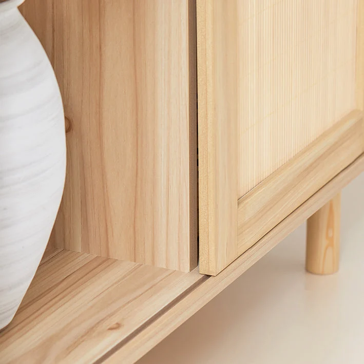 SoBuy | Sideboard mit Schiebetüren | Flurschrank | Küchenschrank | Kommode | Natur | FSB87-N