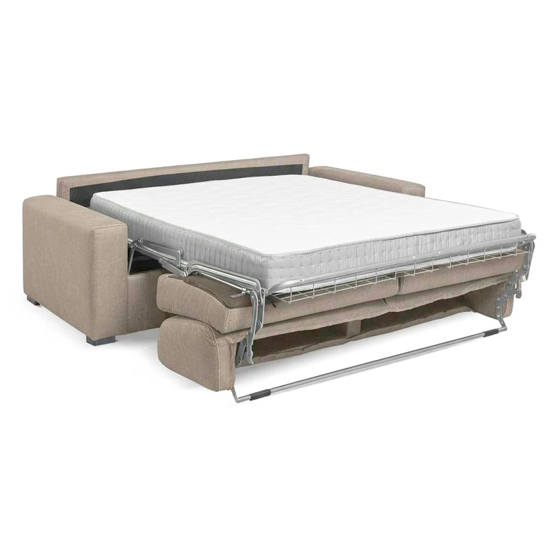 Divano letto 3 posti tessuto Queens colore beige 200x98x86h Flash