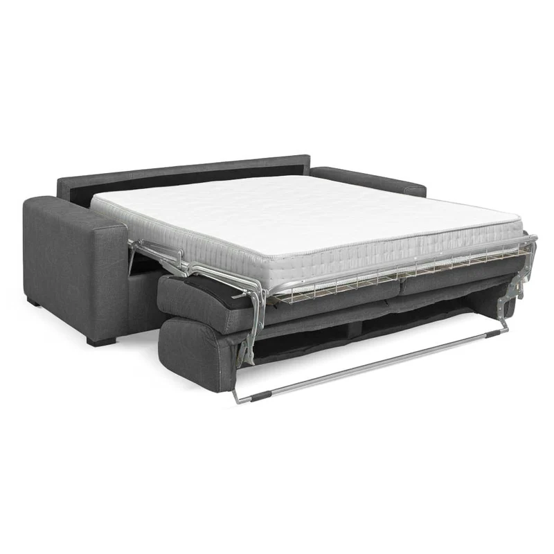 Divano letto 3 posti tessuto Queens colore cenere 200x98x86h Flash