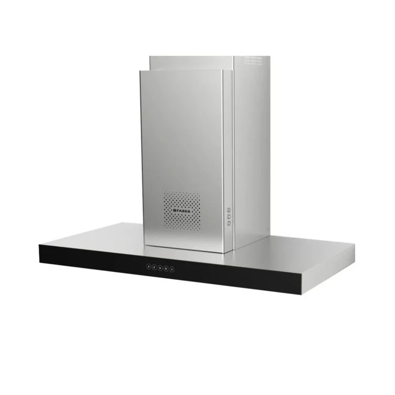 Cappa aspirante a parete Air Hub Stilo Glass Comfort 90 cm. classe A+ inox e vetro nero Faber