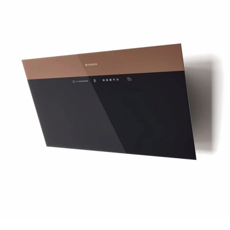 Cappa a parete V-AIR KL A80/2 80 cm. vetro nero e rame corten classe A+ Faber
