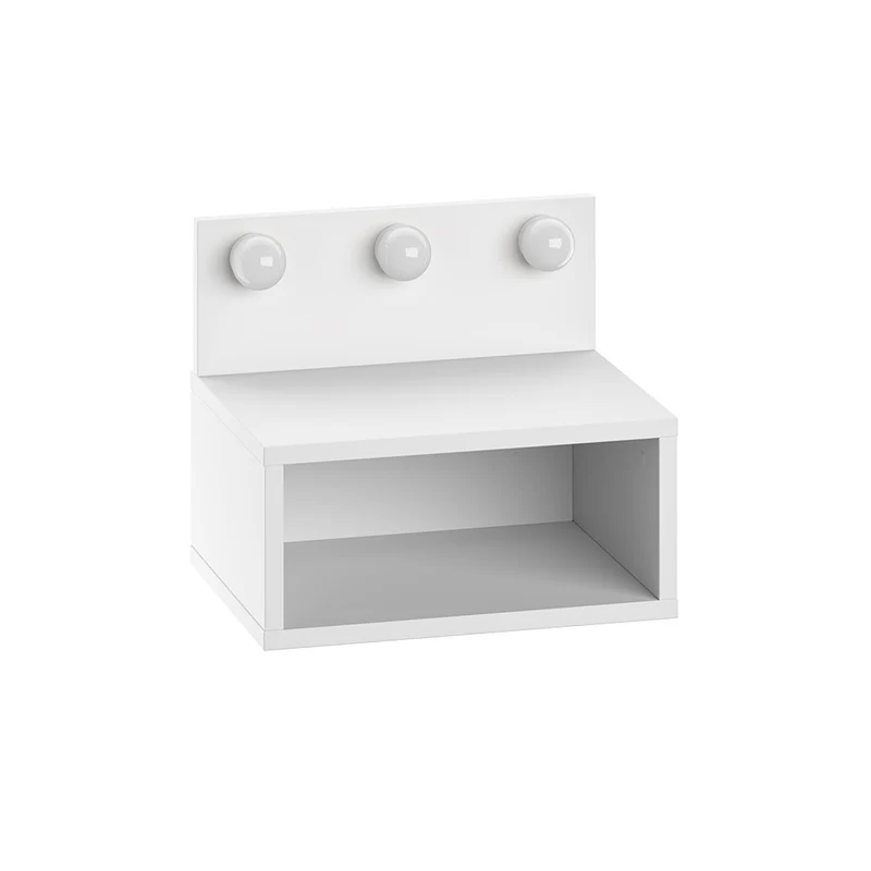 Comodino sospeso con luci LED integrate e vano a giorno colore bianco Treo