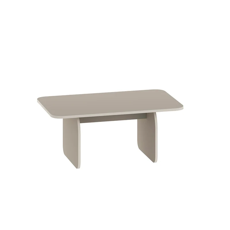 Tavolino da salotto 100x60 cm colore cashmere con gambe a pannello e bordi arrotondati Pietra