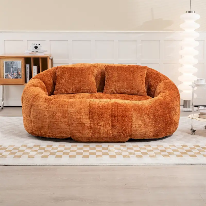 Fauteuil poire paresseux en chenille