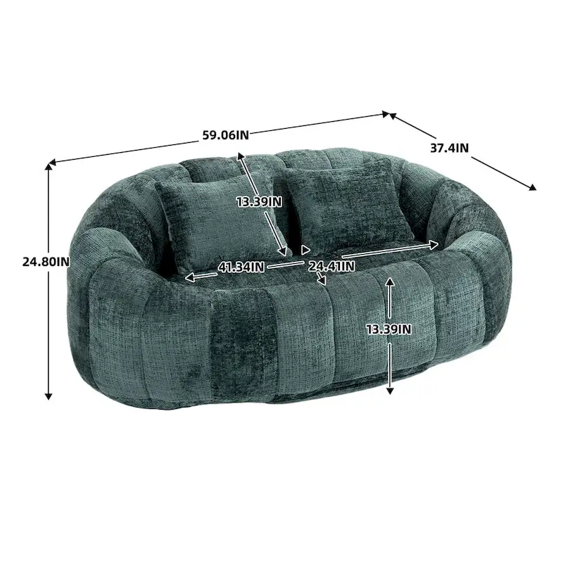 Fauteuil poire paresseux en chenille
